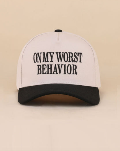 On My Worst Behavior Baseball Cap (Black or Mocha)