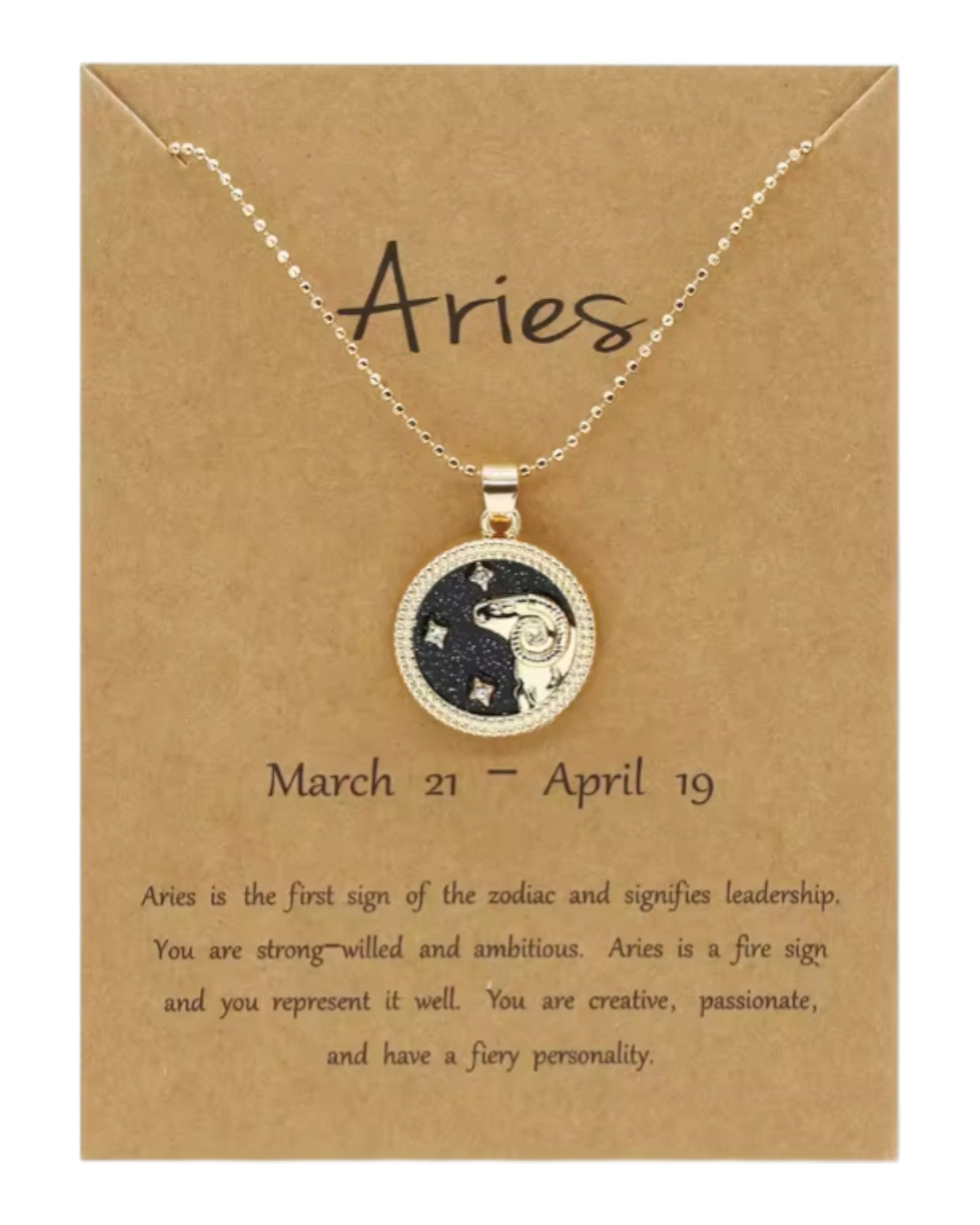 Black & Gold Zodiac Sign Necklace