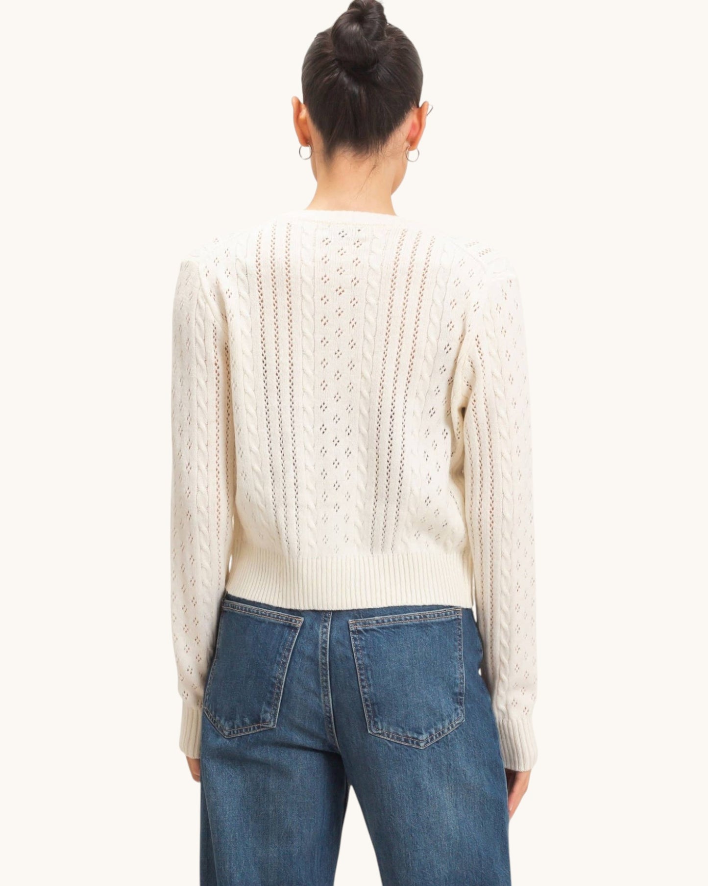 Heirloom Pointelle Ivory Cardigan