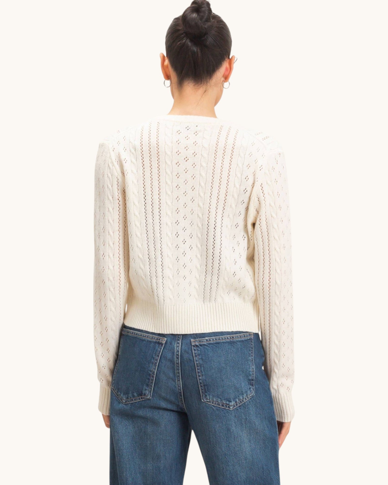 Heirloom Pointelle Ivory Cardigan