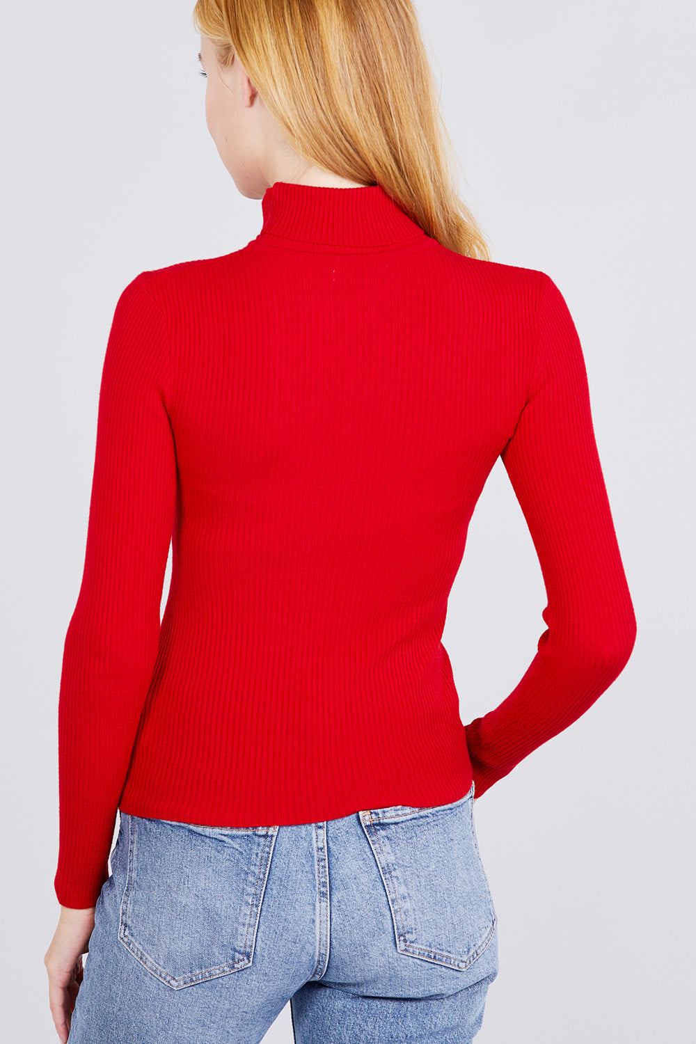 Fire Engine Fitted Turtleneck Sweater
