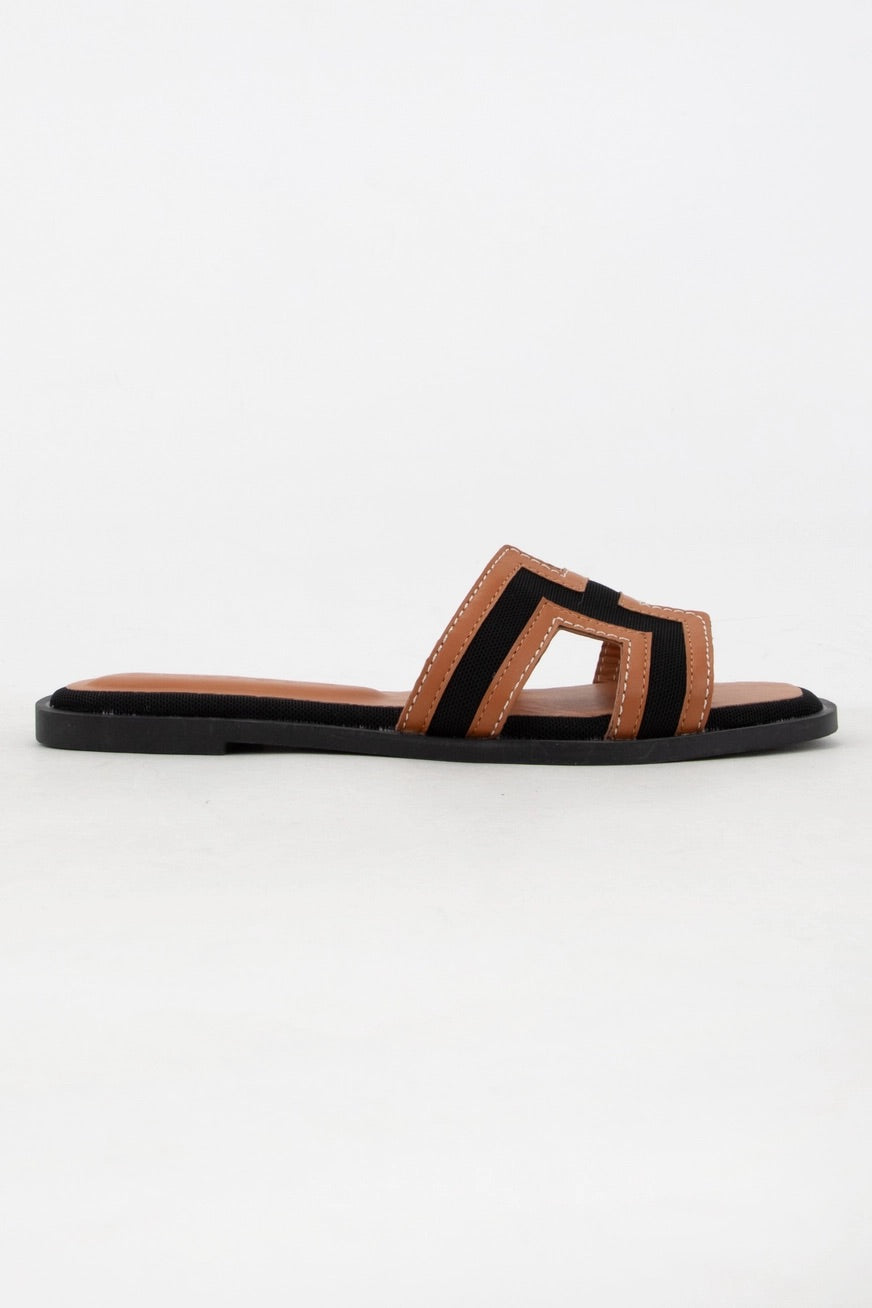 Black and Cognac Breeze Bay Sandal