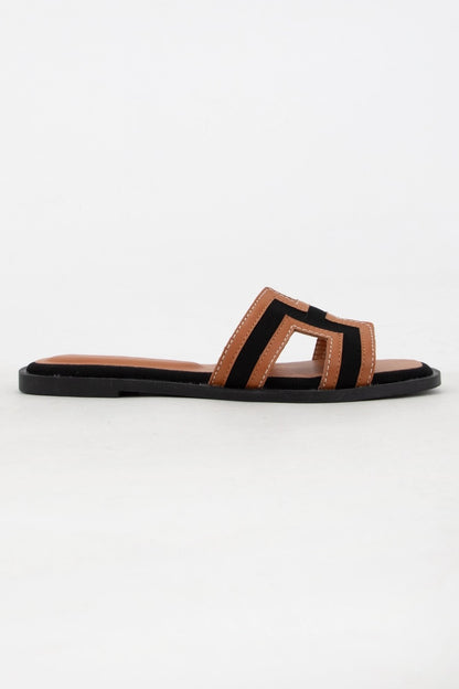 Black and Cognac Breeze Bay Sandal