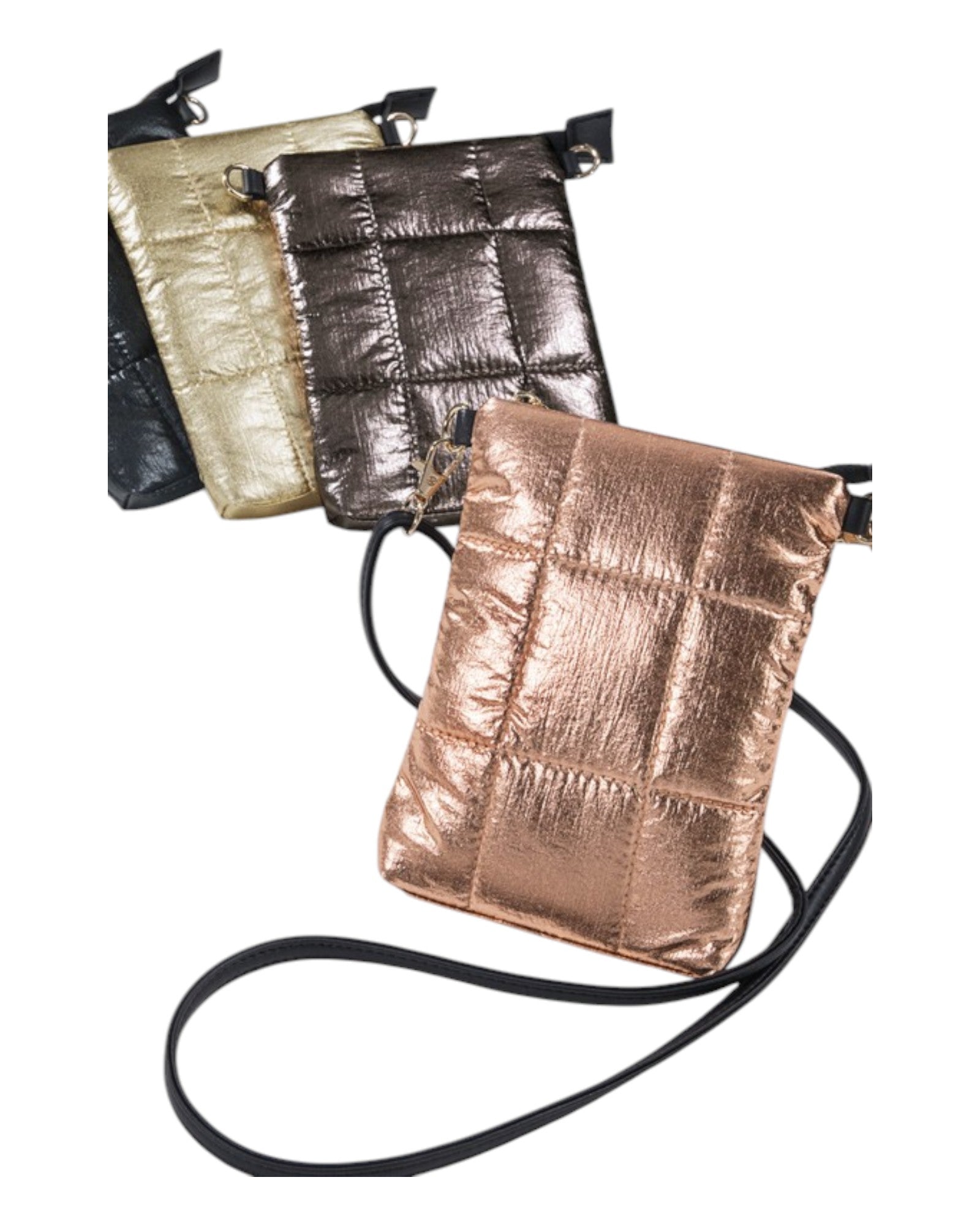 Metallic Puffer / Bubble Small Crossbody Bag