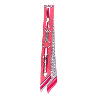  Pink Equestrian Belt Chain skinny scarf. 
