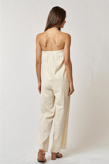 Vanilla Wide Leg Strapless Jumpsuit