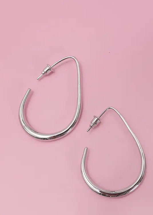 18K gold or Silver dipped thin hoop earrings with stainless steel posts, tarnish-free. 