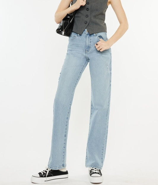 Kan Can High Rise True Straight Jeans