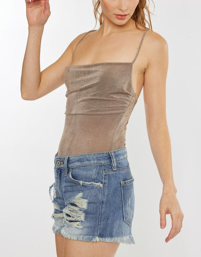 Kan Can Boyfriend Fit Distressed Jean Short