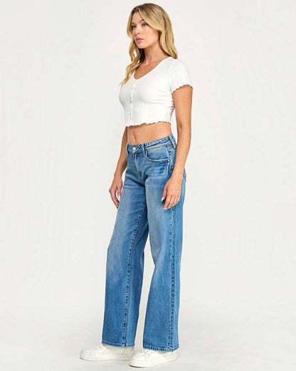 Petra 153 Mid Rise Straight Leg Vintage Stretch Jeans