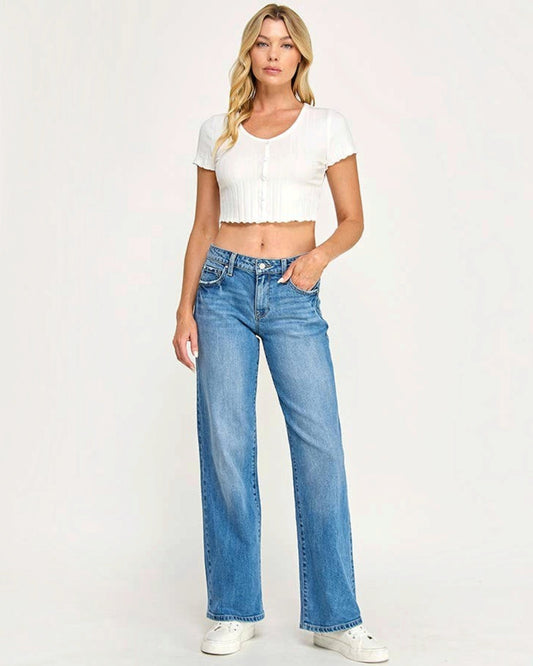Petra 153 Mid Rise Straight Leg Vintage Stretch Jeans