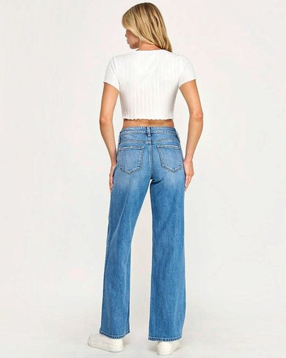 Petra 153 Mid Rise Straight Leg Vintage Stretch Jeans