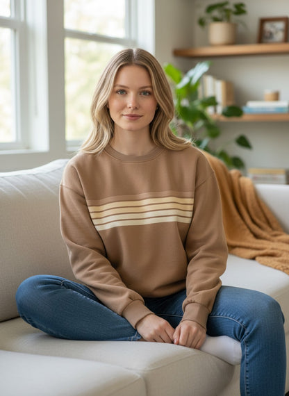 Golden Hour Retro Stripe Sweatshirt