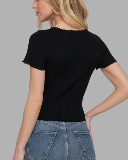 Short Sleeve Baby Tee (Black)